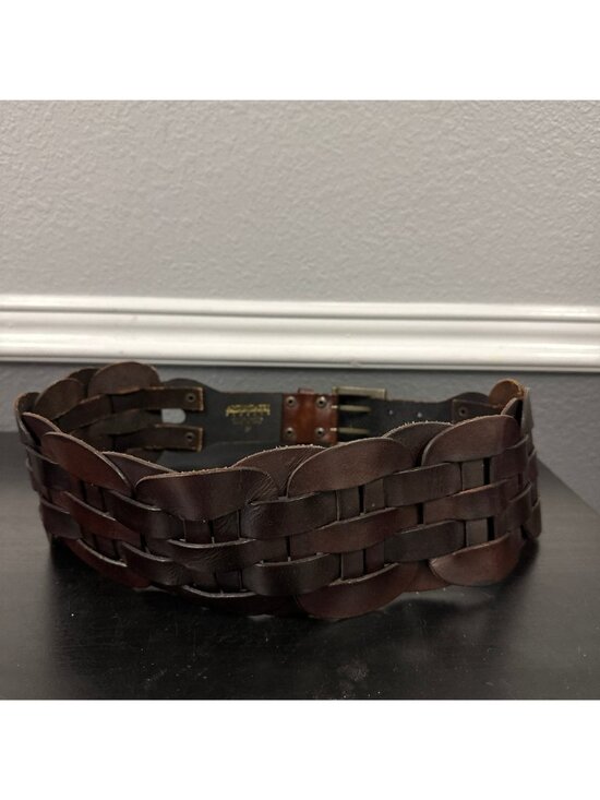 Lorena Antoniazzi Brown Leather Belt Women Medium Woven Statement Waist Italy main image 11